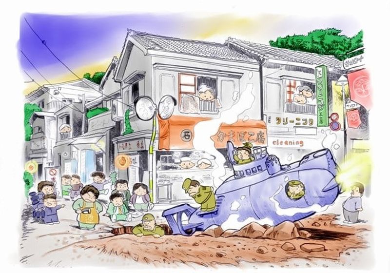 Il primo sommergibile di terra, illustrazione di Andrea Yuu.jpg Il primo sommergibile di terra, illustrazione di Andrea Yuu.jpg